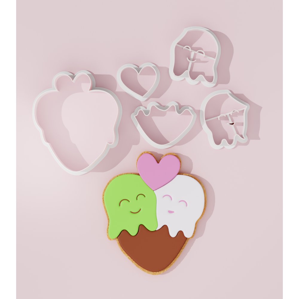 Valentine/Summer – Ice Cream Couple Cookie Cutter