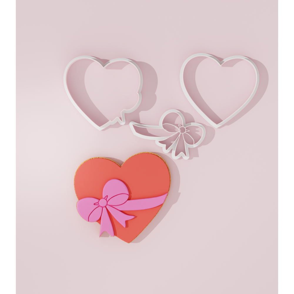 Valentine – Heart with Bow #1 Cookie Cutter