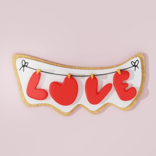 Love Banner Cookie Cutter 109