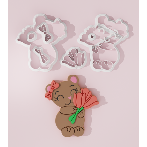 Bear with Flower Cookie Cutter