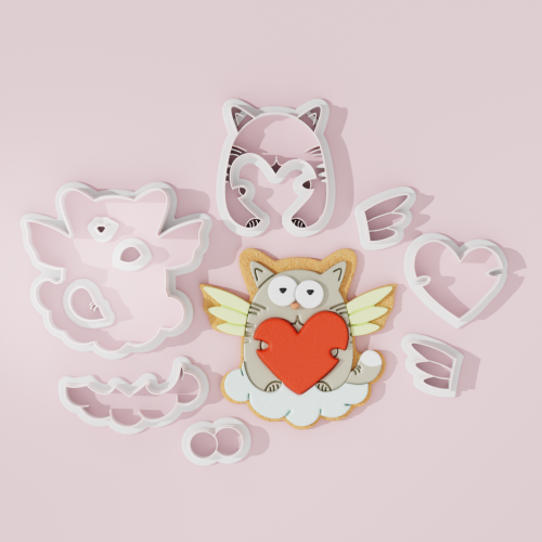 Valentine Cat Cookie Cutter