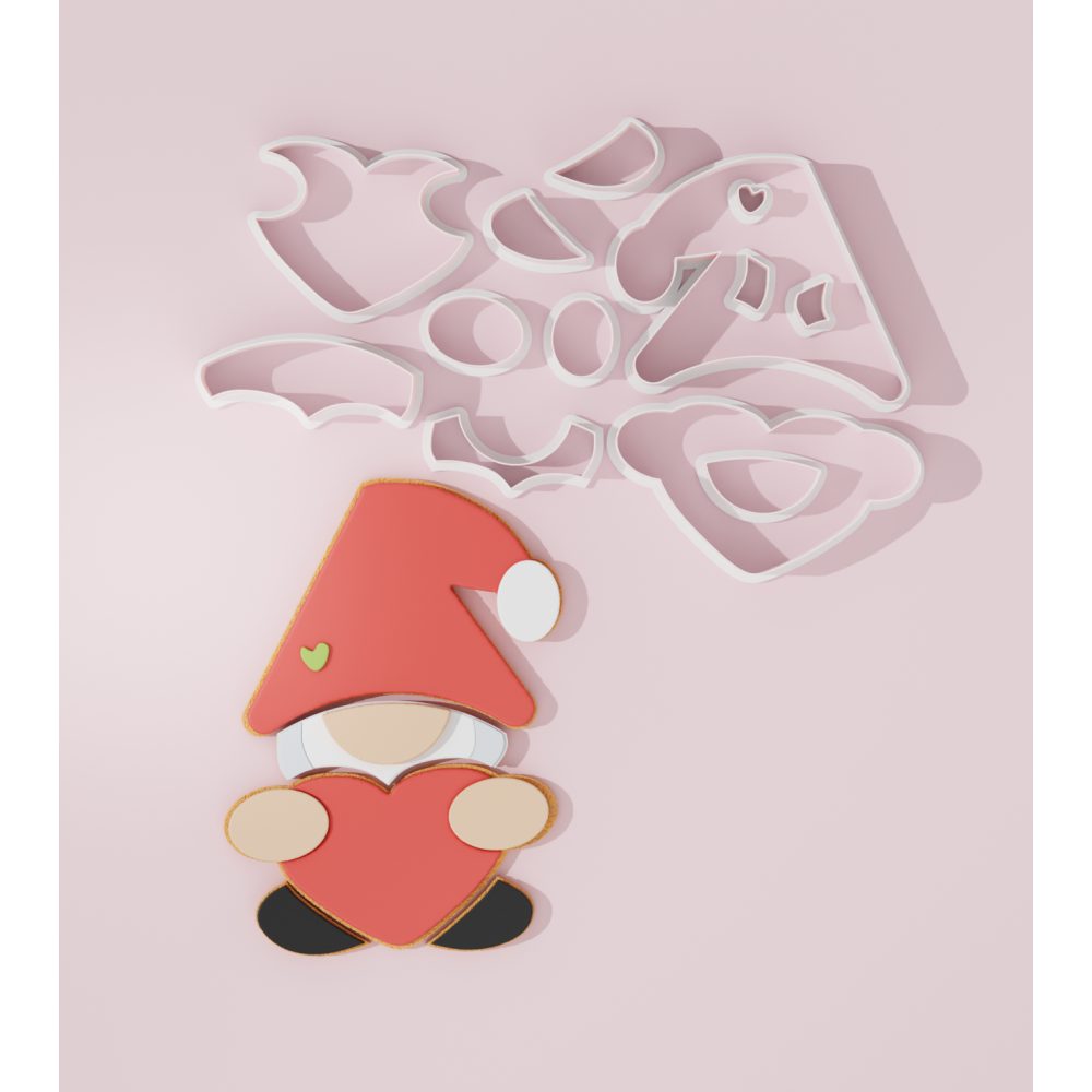 Valentine Gnome Platter Cookie Cutter Set