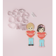 Valentine Boy and Girl Platter Cookie Cutter Set