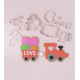 Valentine Train Cookie Cutter Set